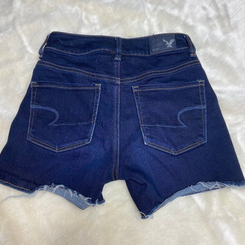 American Eagle AEO Hi-Rise Shortie denim blue 0